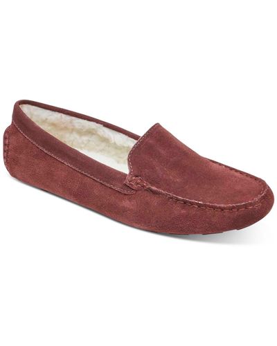 Rockport Bayview Suede Cozy Moccasin Slippers - Red