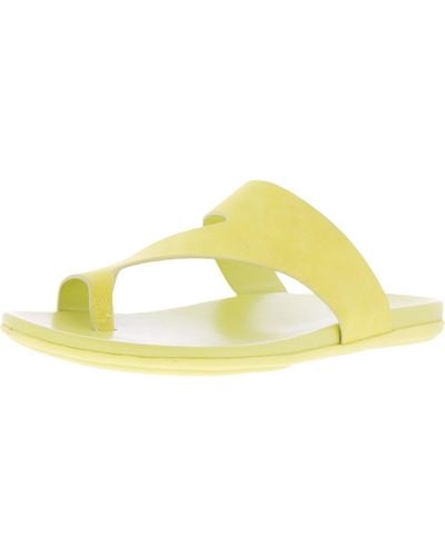 Naturalizer Genn-bolt Faux Leather Slip On Slide Sandals - Yellow