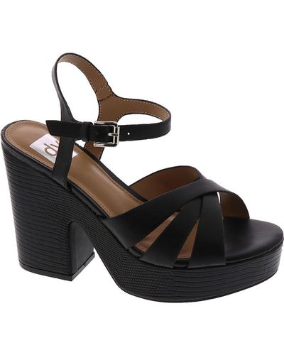 DV by Dolce Vita Colette Buckle Faux Leather Platform Sandals - Black
