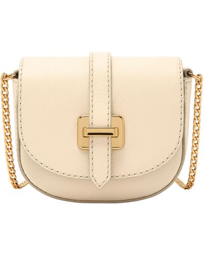 Fossil Emery Leather Micro Crossbody - Natural