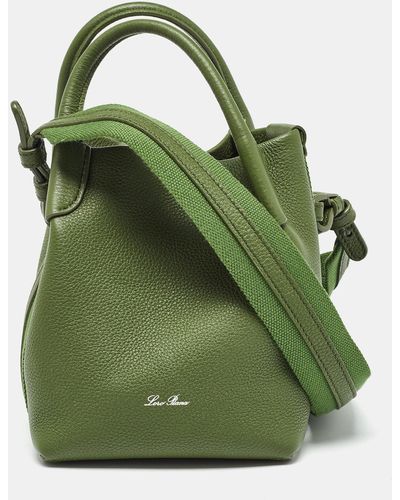 Loro Piana Military Leather Micro Bale Bag - Green