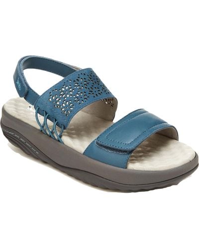Jambu Alba Casual Ankle Strap Wedge Sandals - Blue