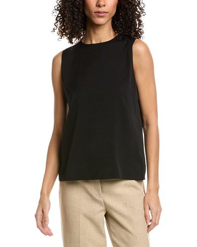 Theory Straight Shell Core Silk-blend Top - Black
