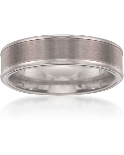 Ross-Simons 6mm Tungsten Carbide Wedding Ring - Gray