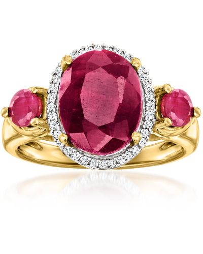 Ross-Simons Ruby Ring With . Diamonds - Pink