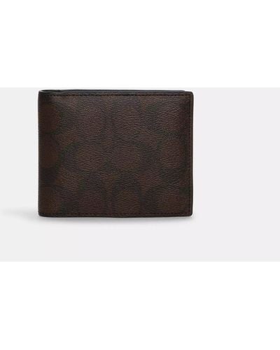 COACH 3 In 1 Wallet In Blocked Signature Canvas - Black