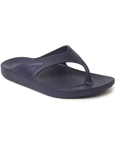 Dearfoams Ecocozy Sustainable Comfort Thong - Blue