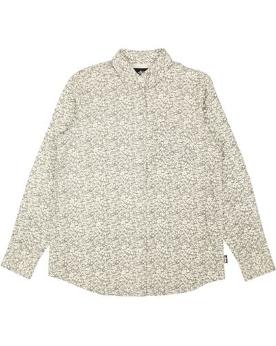 Stussy Natural White Printed Sherpa Button Down Shirt