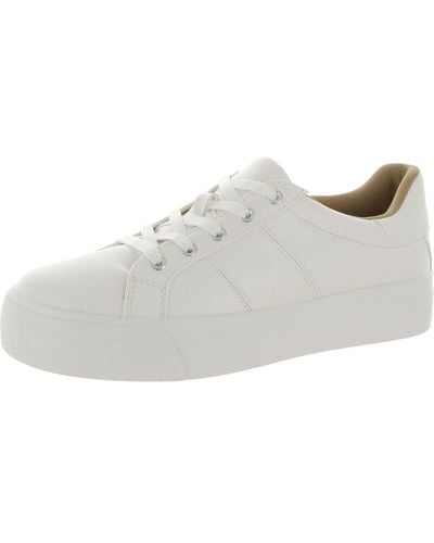DV by Dolce Vita Vent Faux Leather Lifestyle Casual And Fashion Sneakers - White