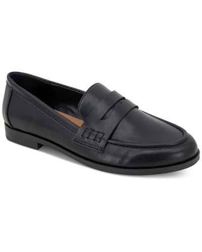Style & Co. Giannaa Faux Leather Slip-on Loafers - Black