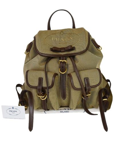 Prada Synthetic Backpack Bag (pre-owned) in Brown | Lyst