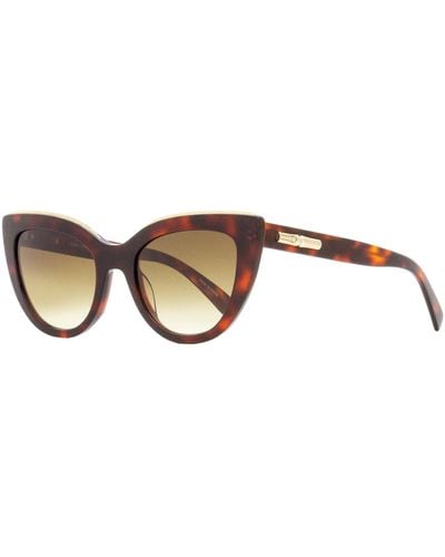 Longchamp Cat Eye Sunglasses Lo686s Red Havana 51mm - Black