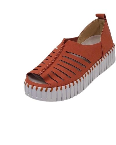 Ilse Jacobsen Tulip Open Toe Slip On Sandal In Light Brick - Red