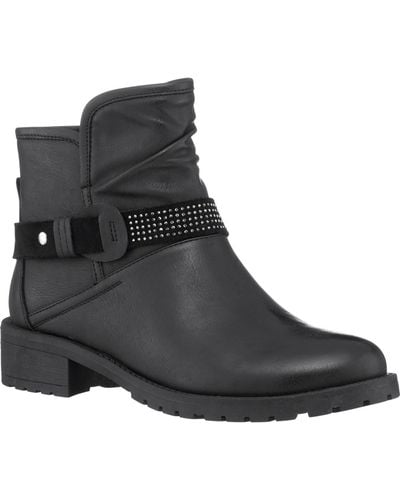 Gc Shoes Moto Faux Leather Rubber Outsole Ankle Boots - Black
