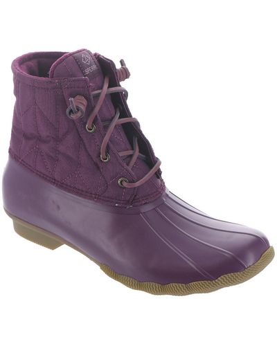 Sperry Top-Sider Saltwater Lace-up Round Toe Ankle Boots - Purple