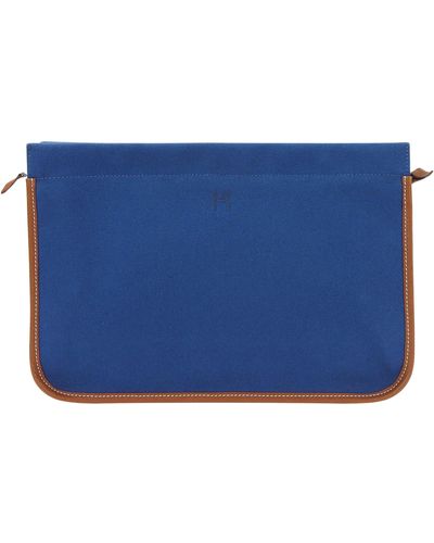 Hermès Canvas Clutch Bag (pre-owned) - Blue