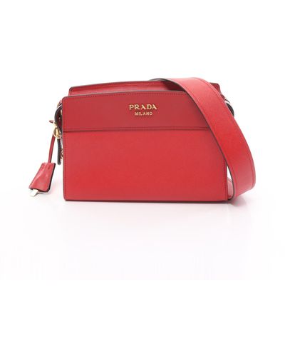 Prada Saffiano + City C Shoulder Bag Saffiano Leather - Red