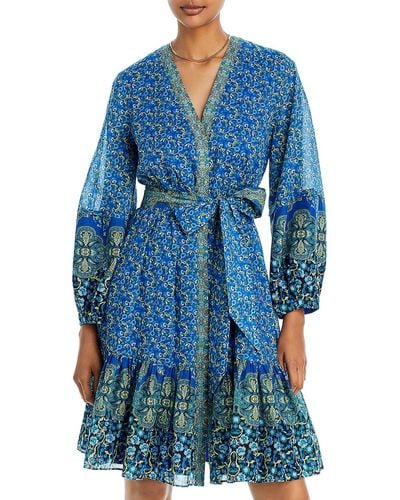 Kobi Halperin Luanne Cotton Knee-length Fit & Flare Dress - Blue