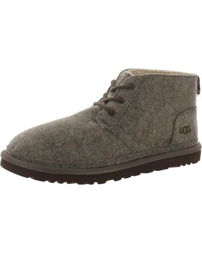 UGG Refelt Neumel Faux Fur Lined Lace-up Ankle Boots - Brown