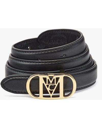MCM Mode Travia Sliding Buckle Reversible Belt - Black