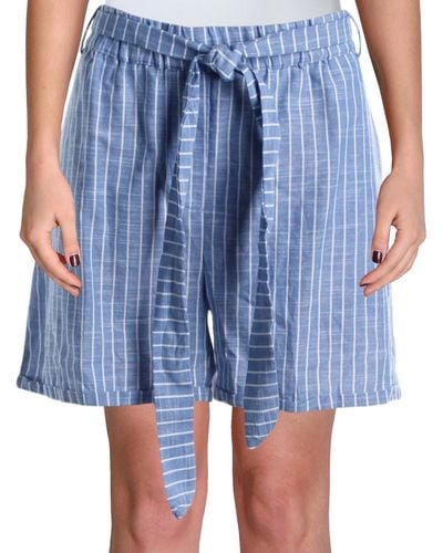 Jennifer & Grace Solid Cuffed Shorts - Blue