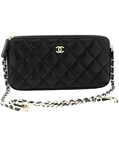Chanel Wallet On Chain Leather Wallet (pre-owned) in Blue