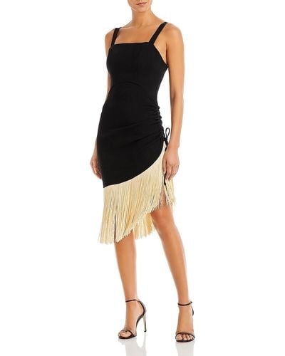 Just BEE Queen Willow Linen Blend Short Cocktail And Party Dress - Black