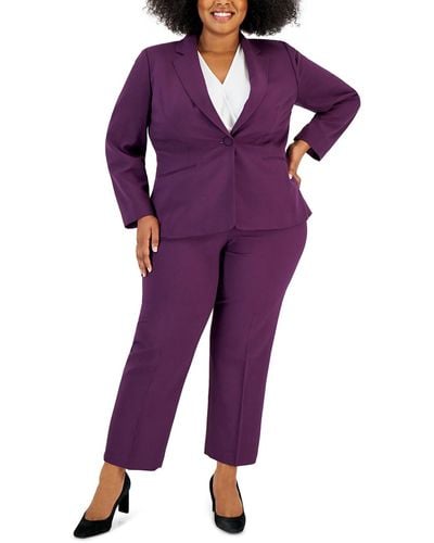 Le Suit Plus 2pc Polyester Pant Suit - Purple