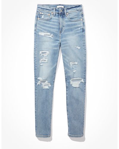 American Eagle Outfitters Ae77 Premium Mom Jean - Blue
