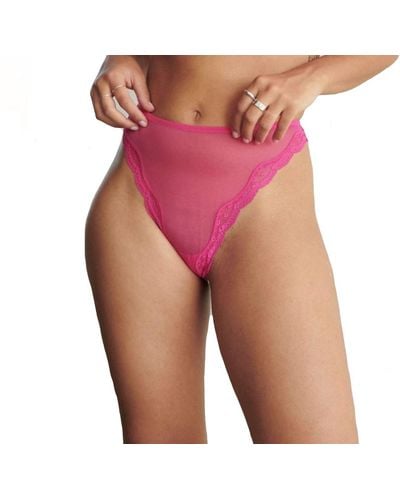 Blush Lingerie Lotus High Leg Thong Panty - Pink
