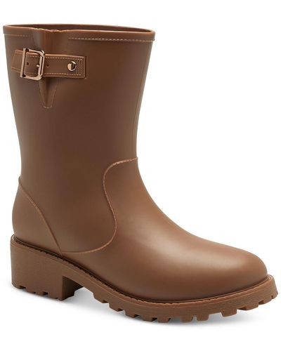 Style & Co. Millyy Rubber Adjustable Rain Boots - Brown