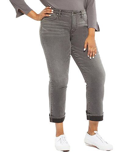 NYDJ Plus Barbara Ankle Slimming Bootcut Jeans - Gray