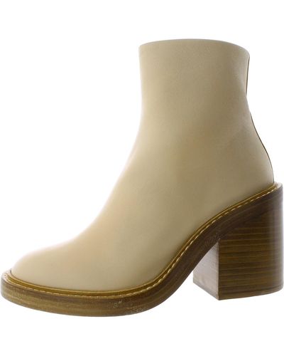 Chloé May Leather Dressy Ankle Boots - Natural