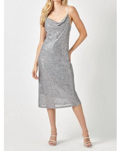 Mystree Sequin Slip Dress - Gray