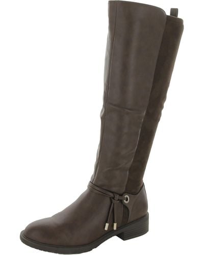 Style & Co. Verrlee Faux Leather Riding Knee-high Boots - Gray