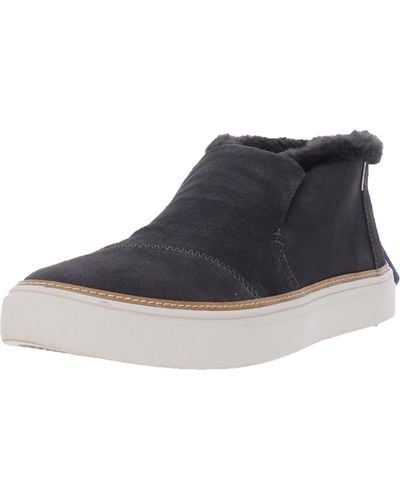 TOMS Paxton Suede Faux Fur Lined Fashion Sneakers - Blue