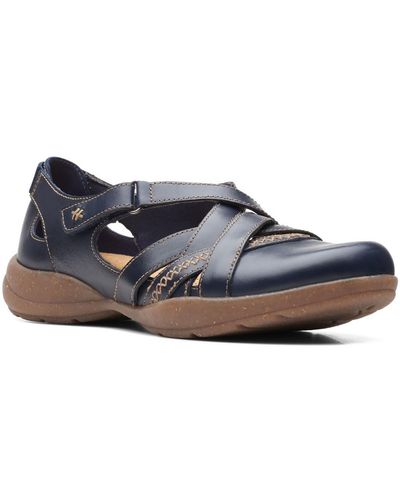 Clarks Roseville Step Leather Strappy Slip-on Sneakers - Blue