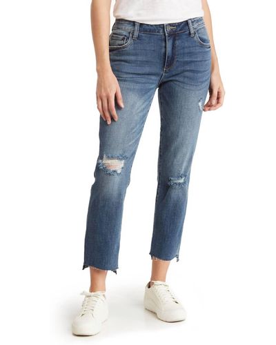 Kut From The Kloth Reese High Rise Ankle Straight Jeans - Blue