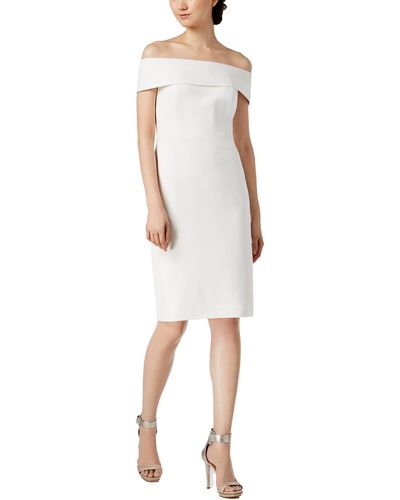 Calvin Klein Petites Off-the-shoulder Short Cocktail Dress - White