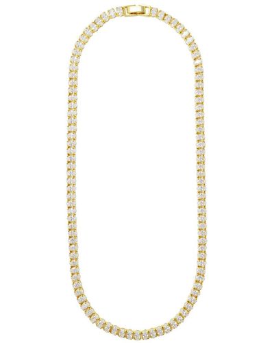 Cloverpost Heel 14k Plated Cz Tennis Necklace - White