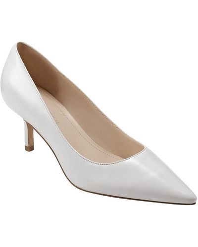 Marc Fisher Alola Leather Slip On Pumps - White