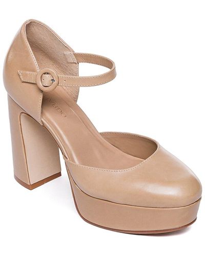 Bernardo Valencia Leather Pump - Natural