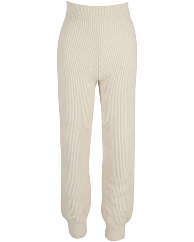 Frankie Shop The Ribbed Track Pants - Natural