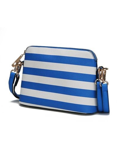 MKF Collection by Mia K Kimmy Striped Crossbody Handbag - Blue