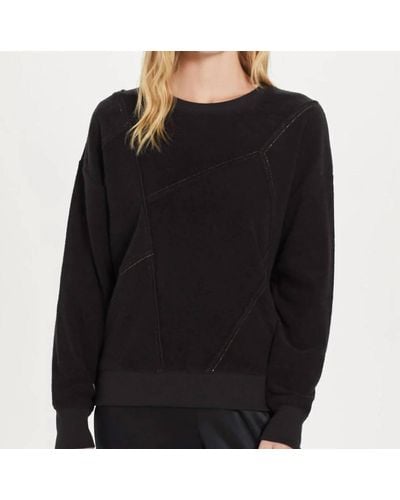 Goldie Gold Stitch Patchwork Sweatshirt - Black