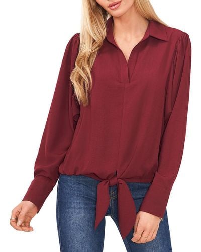 Vince Camuto Tie Front Colla Blouse - Red