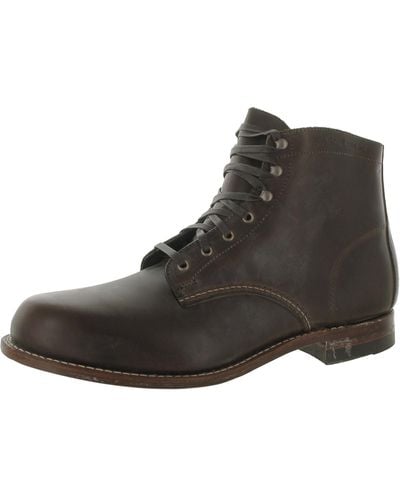 Wolverine 1000 Mile Leather Lace-up Ankle Boots - Black