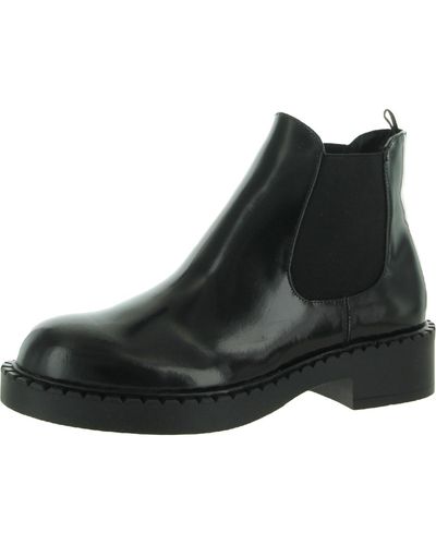Steve Madden Poppy Patent Leather Laceless Chelsea Boots - Black