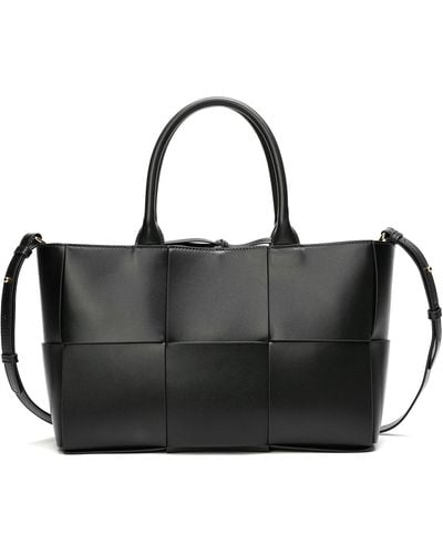 Tiffany & Fred Woven Smooth Leather Tote Bag - Black
