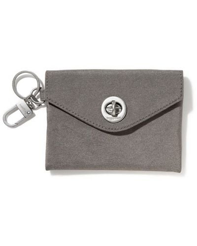 Baggallini On The Go Envelope Case - Medium Pouch Keychain Wallet - Gray